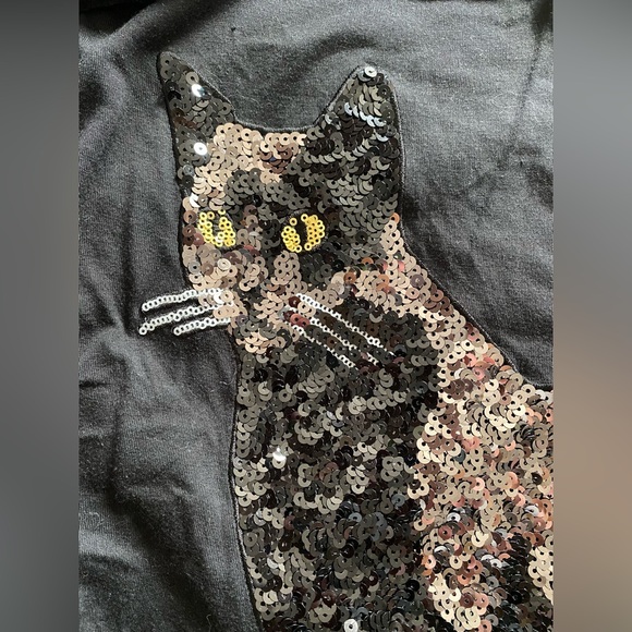 H&M black cat sequin top - Picture 4 of 4